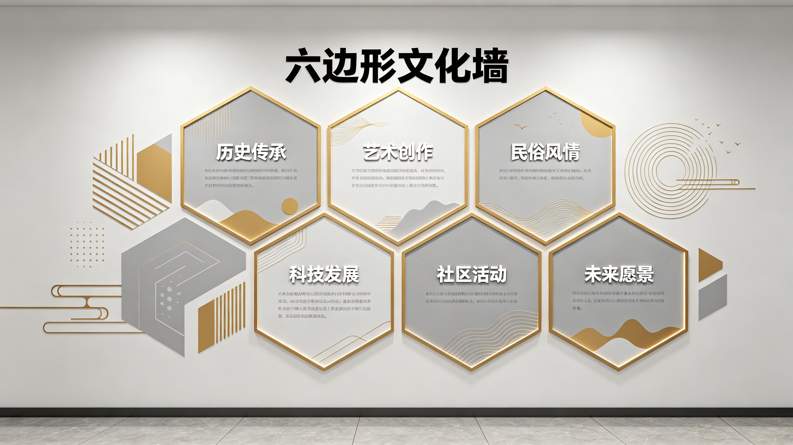 攸县企业文化墙 | 六边形信息美学